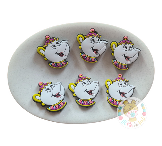 Mrs Potts from Beauty and the Beast Silicone Beads