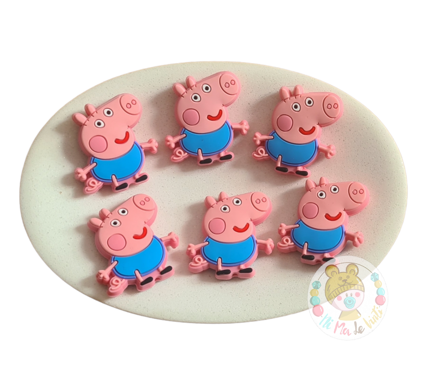 George from Peppa Pig Silicone Beads