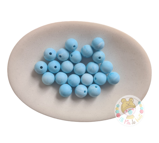 Marble Blue 12mm Beads