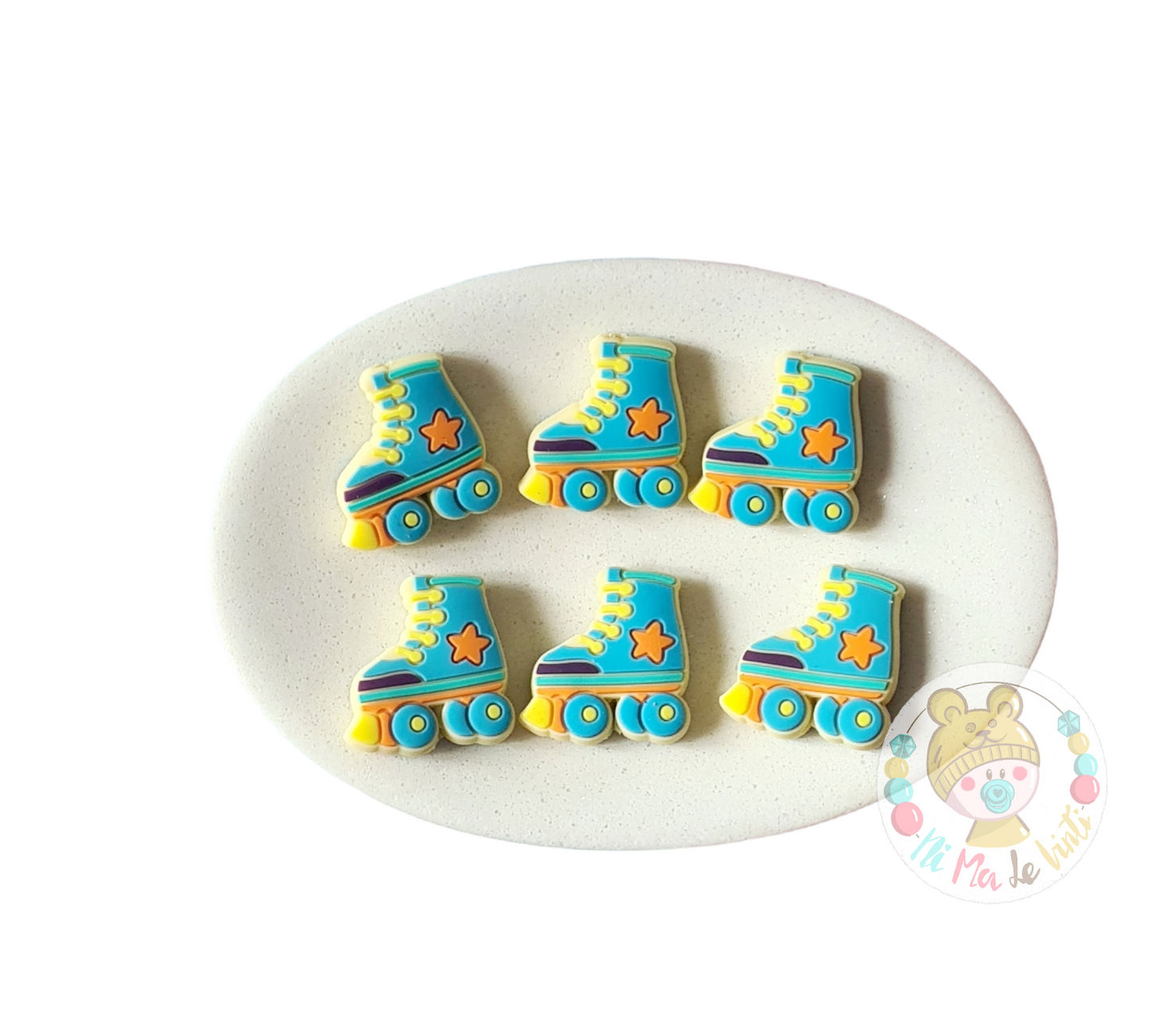 Roller Skates  Focal Silicone Beads