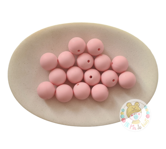 Rose Quartz 15mm Silicone Beads