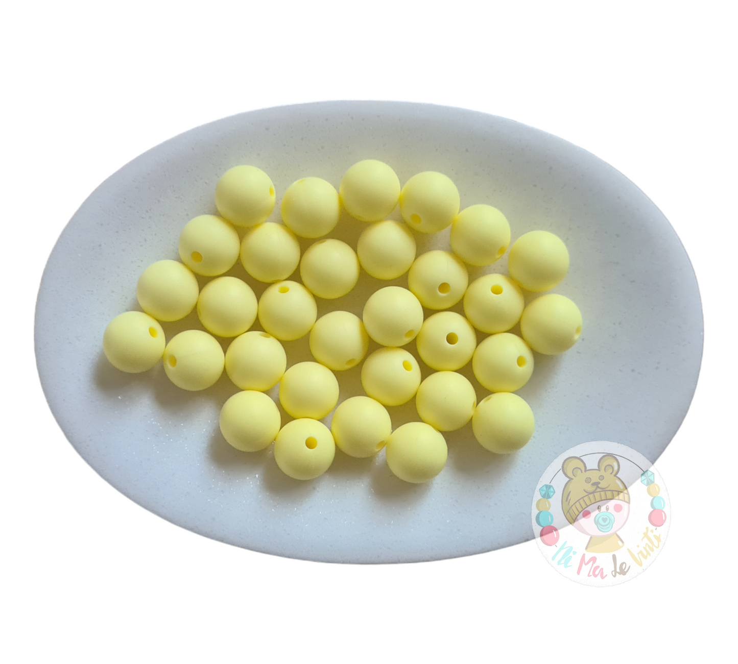 Pastel Yellow 12mm Beads