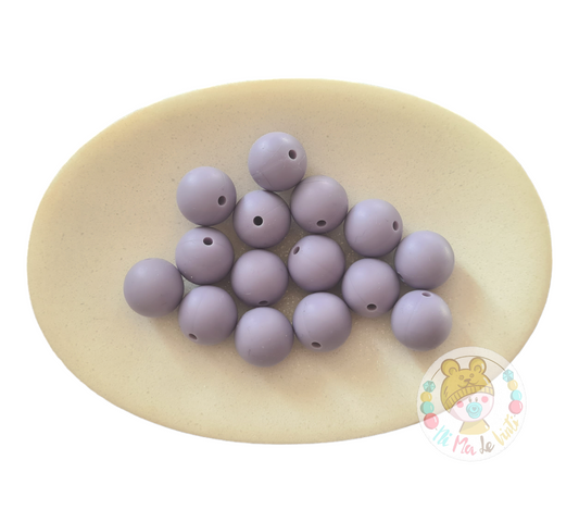 Dusty Purple 15mm Silicone Beads