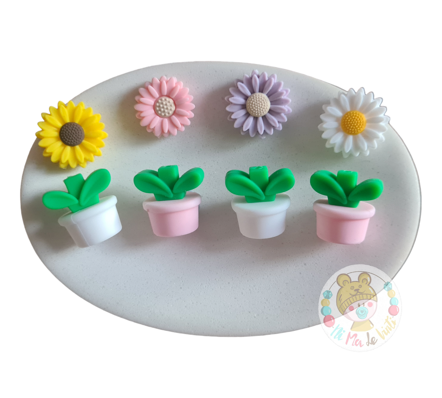 Flower Pot Silicone Beads