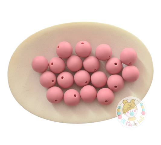 Blush 15mm Silicone Beads