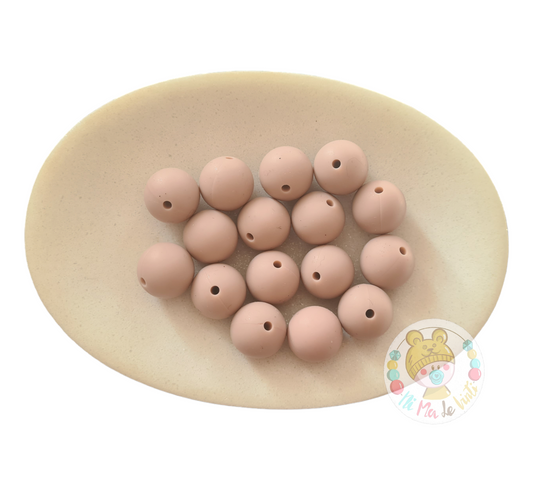 Dusty Pink 15mm Silicone Beads