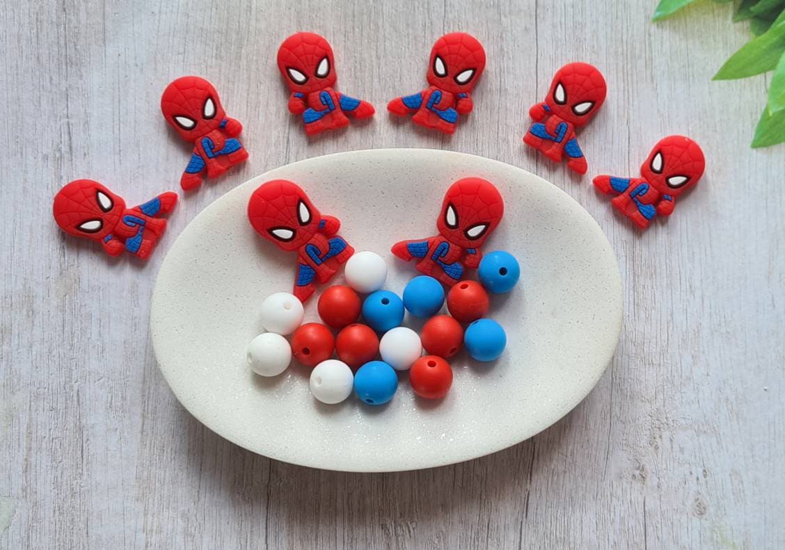 Silicone Beads / 17 PCS Set/ Character  Silicone beads/ BPA free/ Spring silicone beads set/DIY Silicone Beads